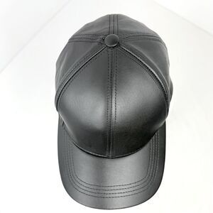 Emstate by Winner Caps Black Genuine Leather Made in the USA Ball Cap
